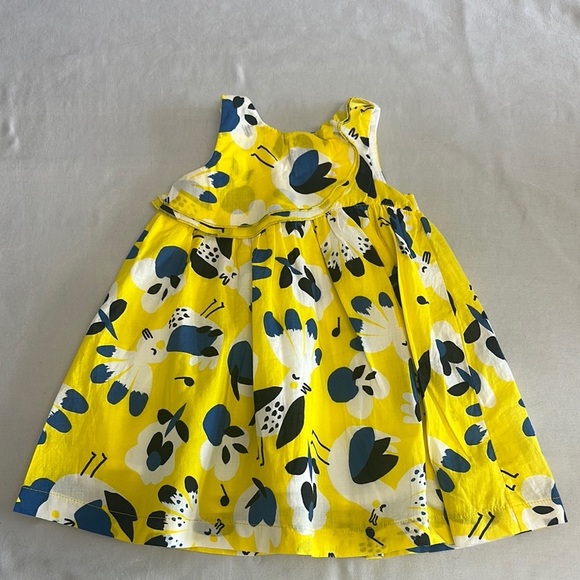 Catimini Bright Yellow and Blue Patterned Sun Dress - Picture 1 of 5